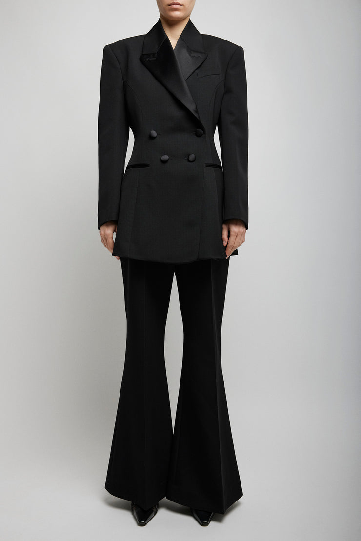 Pleated back smoking jacket