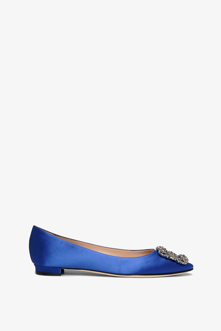 Hangisi Flat 10 Royal Blue Satin Ballerina