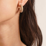 Cameron hoop mini white and gold crystal earrings