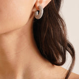 Cameron hoop mini white and silver crystal earrings