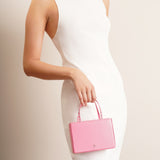 Julia pink leather tote bag