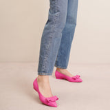 Viva hot pink leather flats