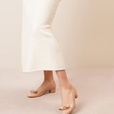 Vara patent beige ballet pumps