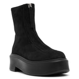 Zipped I black suede ankle boots