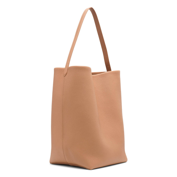 Large N/S beige leather tote bag