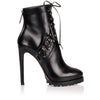 Black leather lace-up ankle boot