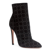 Black suede 110 studded booties