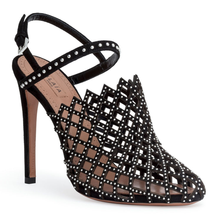 Black 110 cut out stud sandals