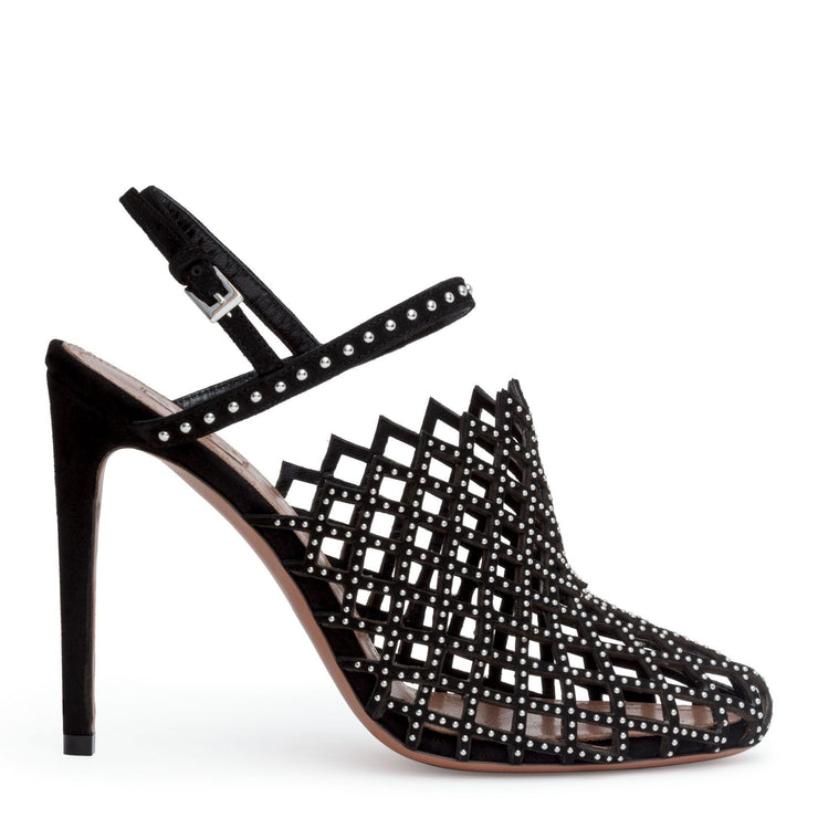 Black 110 cut out stud sandals