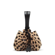 Leopard printed pony bucket bag