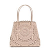 Mina small light beige flower tote