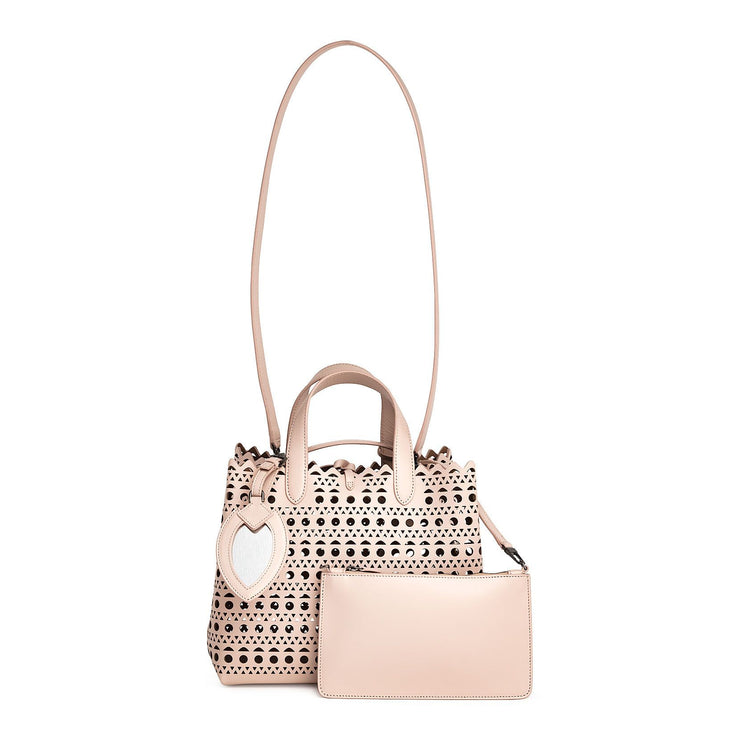 Frida Medium blush laser-cut bag