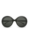 Round-frame metal black sunglasses