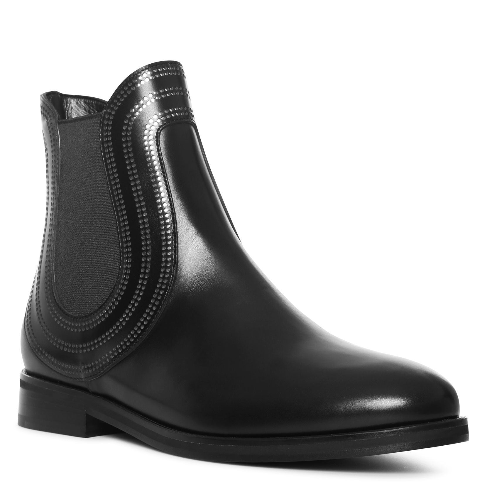 Black leather chelsea boots