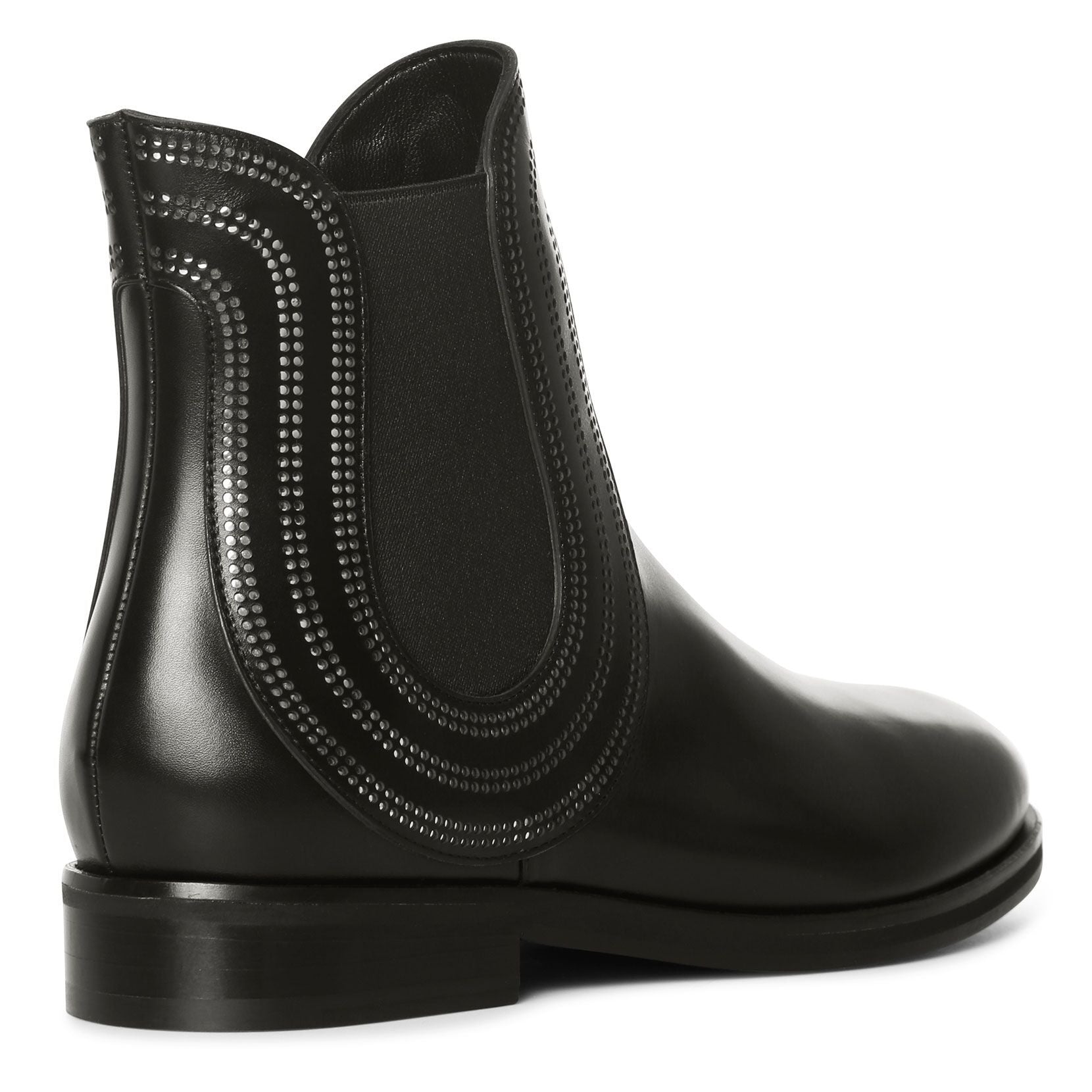 Black leather chelsea boots