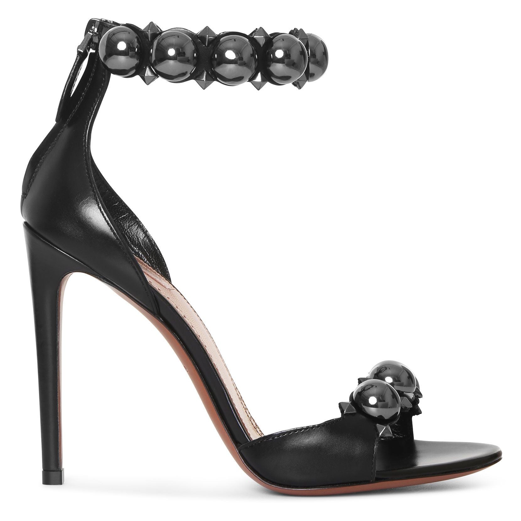 Black metal bombe sandals