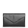 Oum black leather envelope clutch