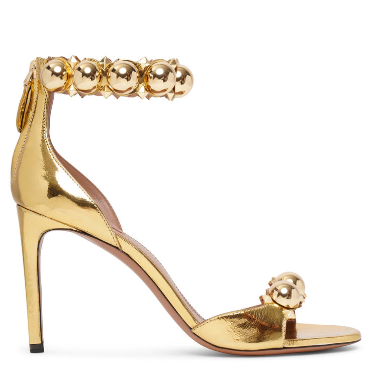 La Bombe gold leather sandals