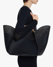 Lili 24 black leather tote bag