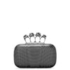 Four Ring metallic moire satin clutch