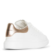 White and rose gold classic sneakers