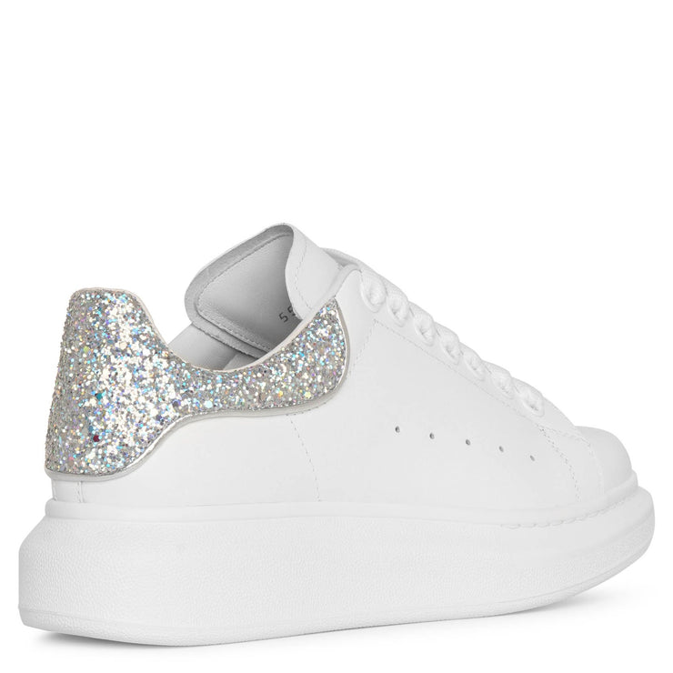 White and silver glitter classic sneakers