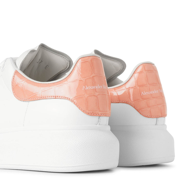 White and pink embossed classic sneakers