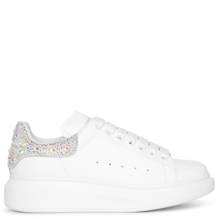 White and white crystal classic sneakers