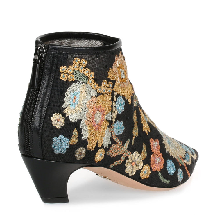 Floral Embroidery Ankle Boot