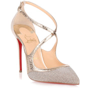 Crissos 100 silver glitter pump