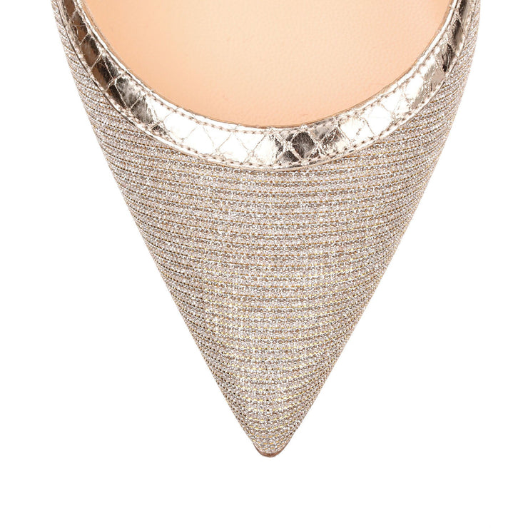 Crissos 100 silver glitter pump