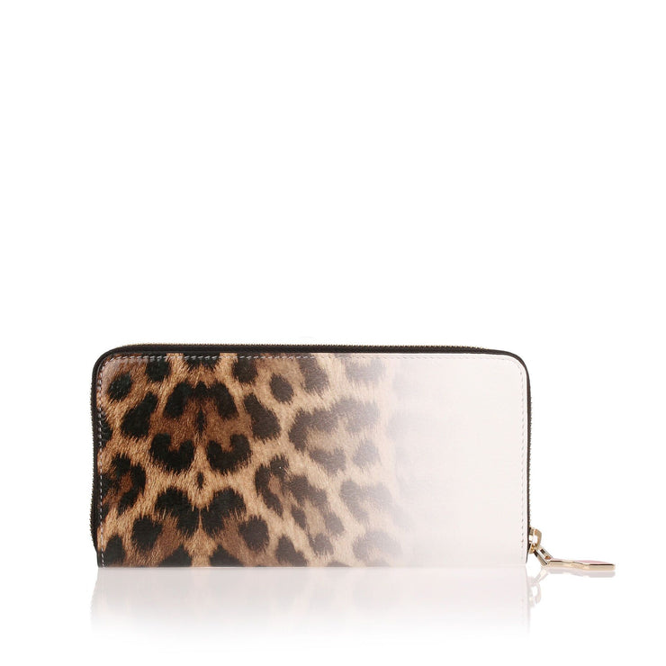 Panettone degrade leopard print leather wallet