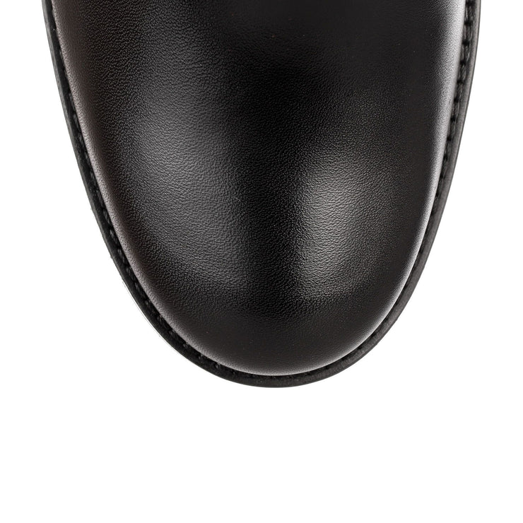 Napoleo 70 black leather chain boot