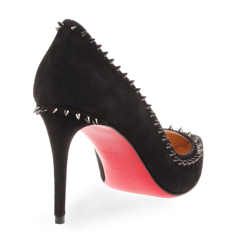 Anjalina 85 black suede spike pump