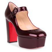 MJ Goes High burgundy patent leather pump