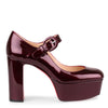 MJ Goes High burgundy patent leather pump