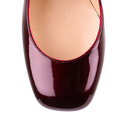 MJ Goes High burgundy patent leather pump