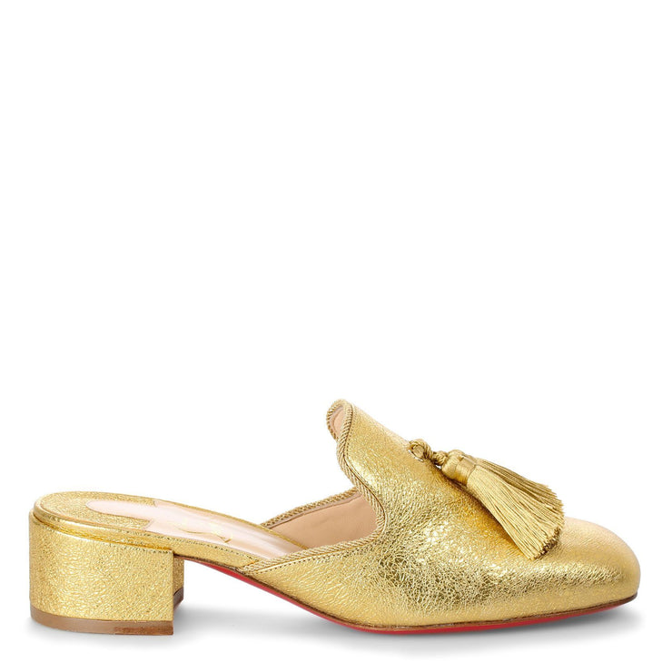 Barry 35 metallic gold leather mules