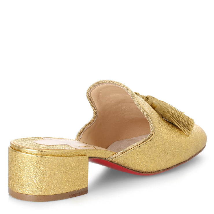 Barry 35 metallic gold leather mules