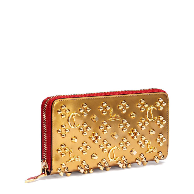 Panettone gold logo studded wallet