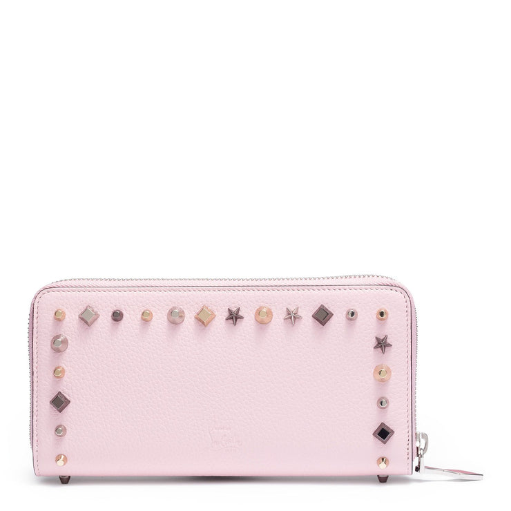 Panettone pink leather spike wallet