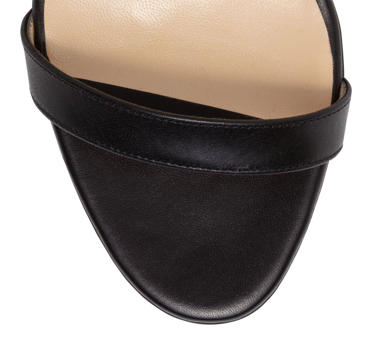 Jonatina 85 PVC Black Leather Sandals