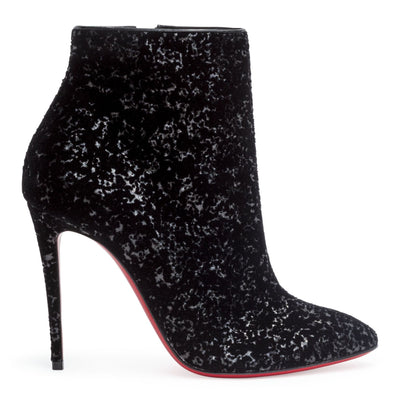 Eloise 100 black velvet glitter boots