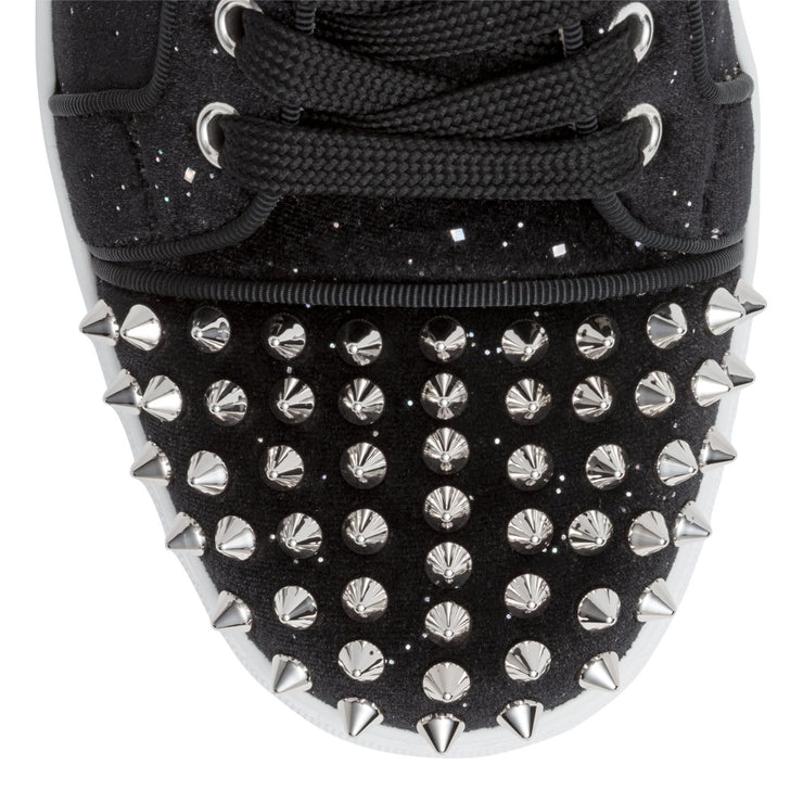 Vieira black velvet spike sneakers