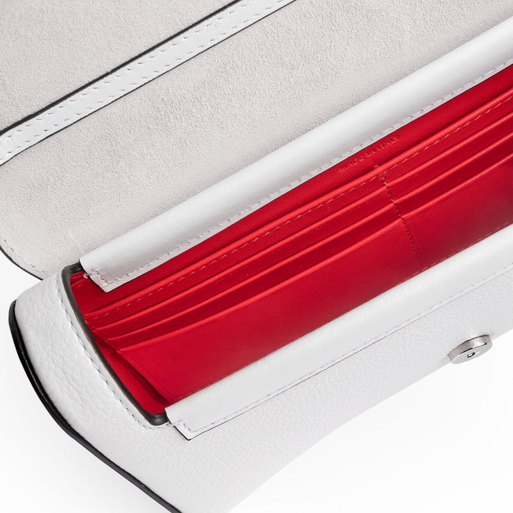 Rubylou white calf clutch