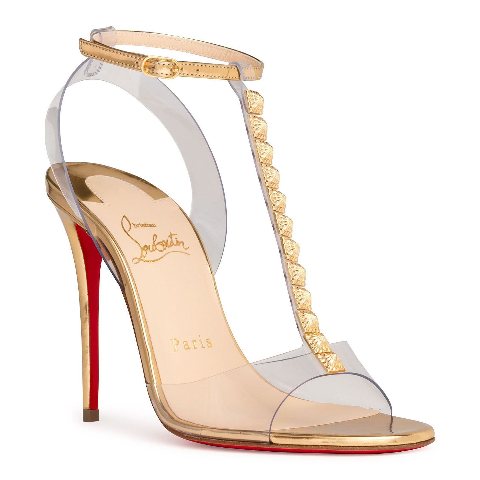 Jamais Assez 100 pvc and gold sandals
