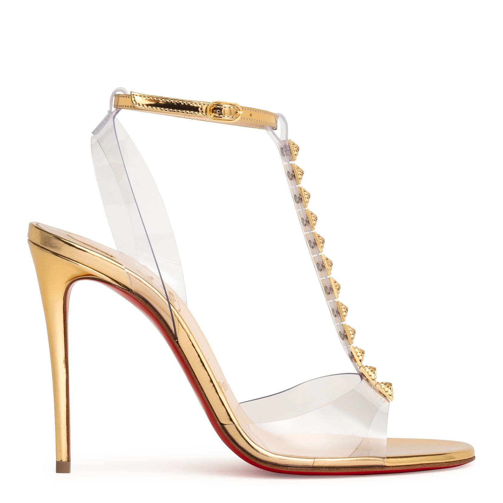 Jamais Assez 100 pvc and gold sandals