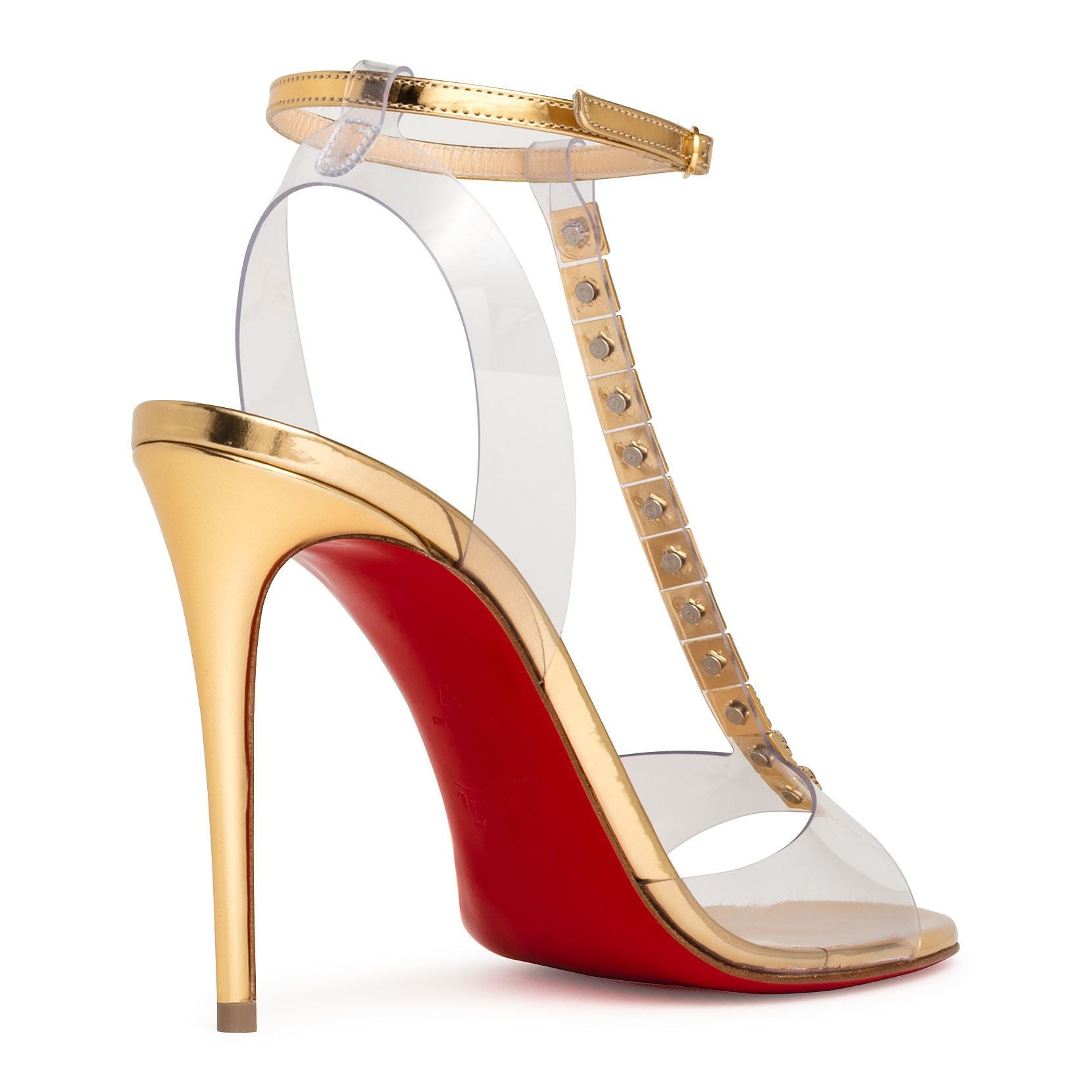 Jamais Assez 100 pvc and gold sandals
