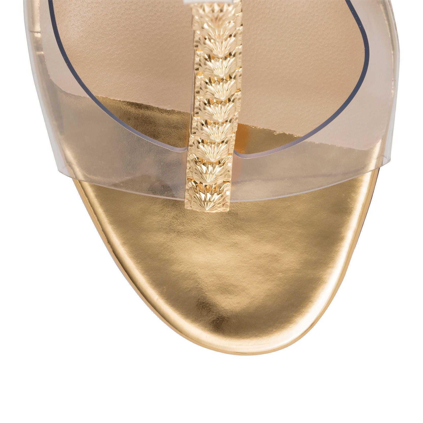 Jamais Assez 100 pvc and gold sandals