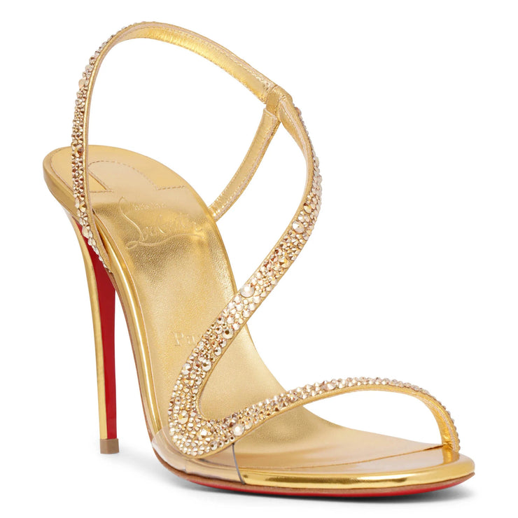 Rosalie 100 gold crystal sandals
